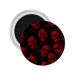 Sparkling Glitter Skulls Red 2 25  Magnets by ImpressiveMoments