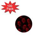 Sparkling Glitter Skulls Red 1  Mini Buttons (100 pack)  Front