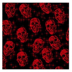 Sparkling Glitter Skulls Red Large Satin Scarf (square) by ImpressiveMoments