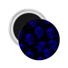 Sparkling Glitter Skulls Blue 2 25  Magnets by ImpressiveMoments