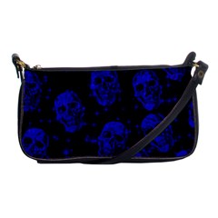 Sparkling Glitter Skulls Blue Shoulder Clutch Bags by ImpressiveMoments