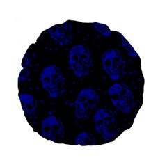 Sparkling Glitter Skulls Blue Standard 15  Premium Round Cushions by ImpressiveMoments