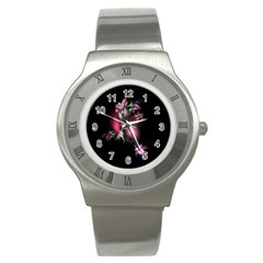 Colour Of Nature Fractal A Nice Fractal Coloured Garden Stainless Steel Watch by Simbadda