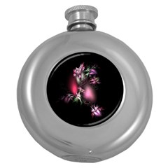 Colour Of Nature Fractal A Nice Fractal Coloured Garden Round Hip Flask (5 Oz) by Simbadda