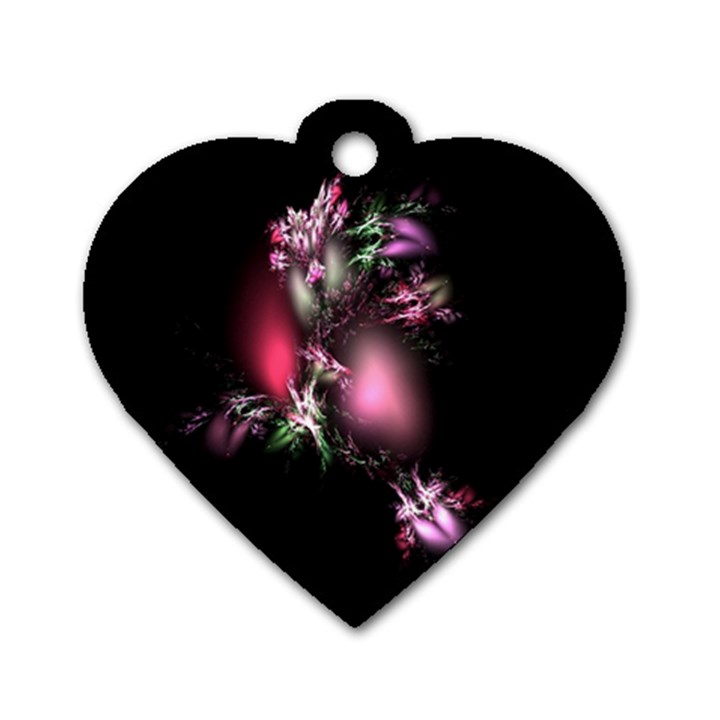 Colour Of Nature Fractal A Nice Fractal Coloured Garden Dog Tag Heart (One Side)