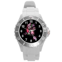 Colour Of Nature Fractal A Nice Fractal Coloured Garden Round Plastic Sport Watch (l) by Simbadda