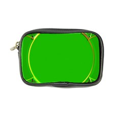 Green Circle Fractal Frame Coin Purse by Simbadda