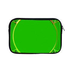 Green Circle Fractal Frame Apple Ipad Mini Zipper Cases by Simbadda