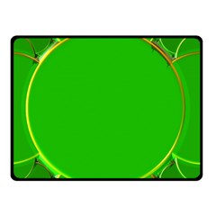 Green Circle Fractal Frame Double Sided Fleece Blanket (small)  by Simbadda