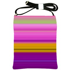 Stripes Colorful Background Colorful Pink Red Purple Green Yellow Striped Wallpaper Shoulder Sling Bags by Simbadda