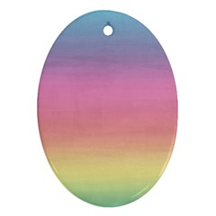 Watercolor Paper Rainbow Colors Oval Ornament (two Sides) by Simbadda