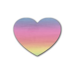 Watercolor Paper Rainbow Colors Heart Coaster (4 Pack)  by Simbadda