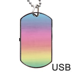 Watercolor Paper Rainbow Colors Dog Tag Usb Flash (two Sides)