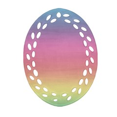 Watercolor Paper Rainbow Colors Ornament (oval Filigree)