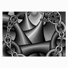 Grey Fractal Background With Chains Large Glasses Cloth (2-side) by Simbadda