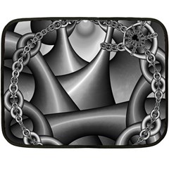 Grey Fractal Background With Chains Double Sided Fleece Blanket (mini)  by Simbadda