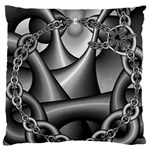 Grey Fractal Background With Chains Large Flano Cushion Case (One Side) Front