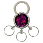 Fractal Using A Script And Coloured In Pink And A Touch Of Blue 3-Ring Key Chains Front