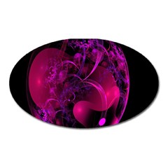 Fractal Using A Script And Coloured In Pink And A Touch Of Blue Oval Magnet by Simbadda