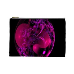 Fractal Using A Script And Coloured In Pink And A Touch Of Blue Cosmetic Bag (large)  by Simbadda