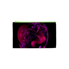 Fractal Using A Script And Coloured In Pink And A Touch Of Blue Cosmetic Bag (xs) by Simbadda