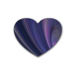 A Pruple Sweeping Fractal Pattern Heart Coaster (4 Pack)  by Simbadda