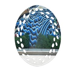 Mural Wall Located Street Georgia Usa Ornament (oval Filigree)