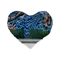 Mural Wall Located Street Georgia Usa Standard 16  Premium Heart Shape Cushions by Simbadda