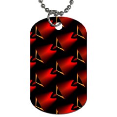 Fractal Background Red And Black Dog Tag (one Side)