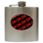 Fractal Background Red And Black Hip Flask (6 oz) Front