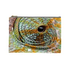Macro Of The Eye Of A Chameleon Cosmetic Bag (large)  by Simbadda