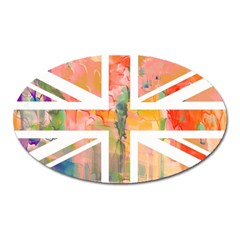 Union Jack Abstract Watercolour Painting Oval Magnet by Simbadda