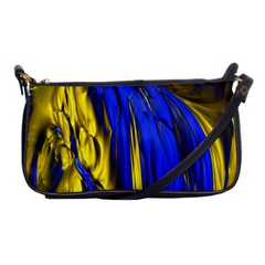 Blue And Gold Fractal Lava Shoulder Clutch Bags