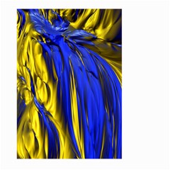 Blue And Gold Fractal Lava Large Garden Flag (two Sides) by Simbadda