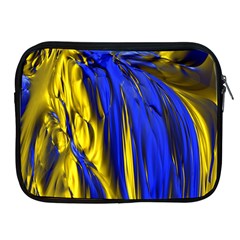 Blue And Gold Fractal Lava Apple Ipad 2/3/4 Zipper Cases by Simbadda