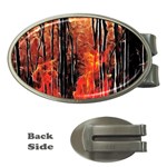 Forest Fire Fractal Background Money Clips (Oval)  Front