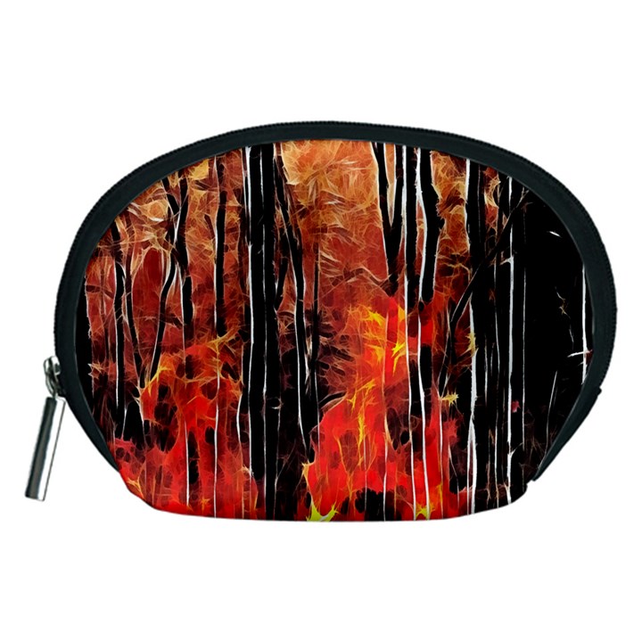 Forest Fire Fractal Background Accessory Pouches (Medium) 