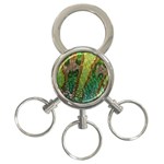 Colorful Chameleon Skin Texture 3-Ring Key Chains Front