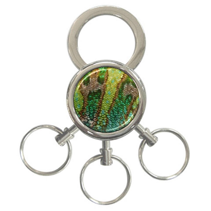 Colorful Chameleon Skin Texture 3-Ring Key Chains