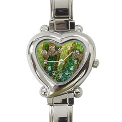 Colorful Chameleon Skin Texture Heart Italian Charm Watch by Simbadda