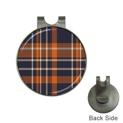 Tartan Background Fabric Design Pattern Hat Clips With Golf Markers by Simbadda