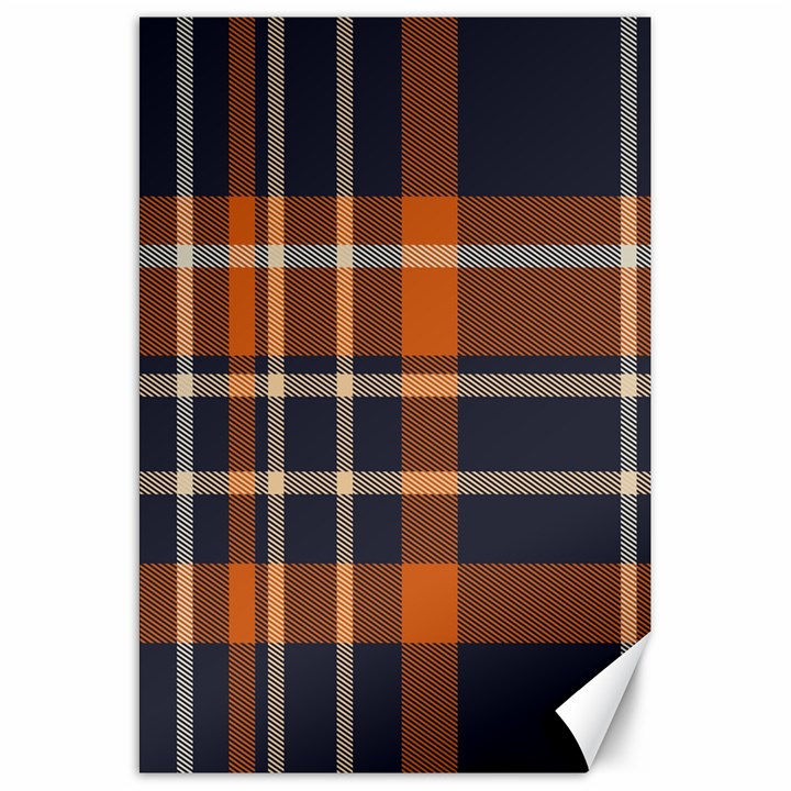 Tartan Background Fabric Design Pattern Canvas 20  x 30  