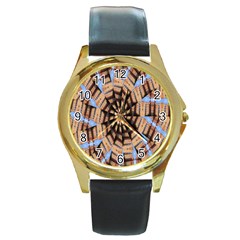 Manipulated Reality Of A Building Picture Round Gold Metal Watch by Simbadda