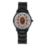 Manipulated Reality Of A Building Picture Stainless Steel Round Watch Front