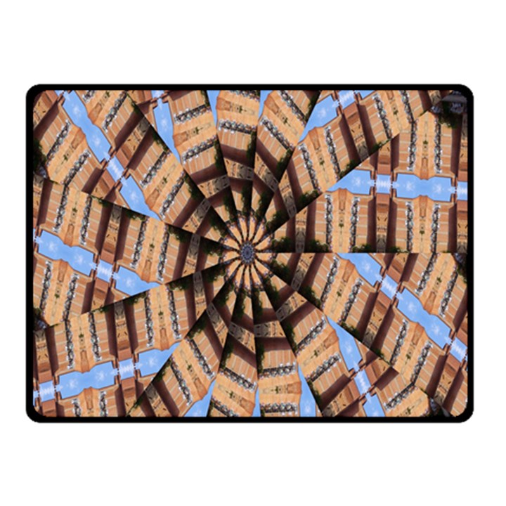 Manipulated Reality Of A Building Picture Double Sided Fleece Blanket (Small) 