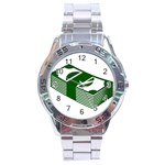 Rich Dollar Money Green Stainless Steel Analogue Watch Front