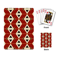 Triangle Arrow Plaid Red Playing Card