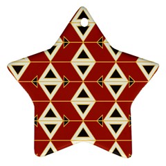 Triangle Arrow Plaid Red Star Ornament (two Sides)