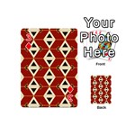 Triangle Arrow Plaid Red Playing Cards 54 (Mini)  Front - Diamond3
