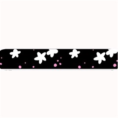 Square Pattern Black Big Flower Floral Pink White Star Small Bar Mats